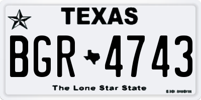 TX license plate BGR4743