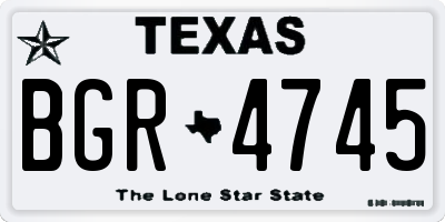 TX license plate BGR4745