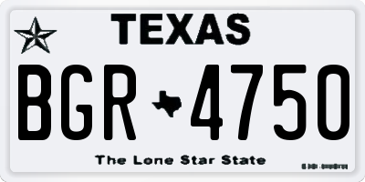 TX license plate BGR4750