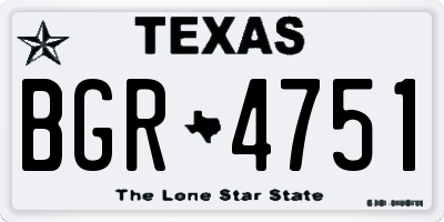TX license plate BGR4751