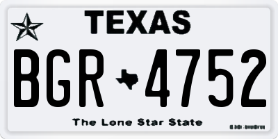 TX license plate BGR4752