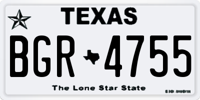 TX license plate BGR4755