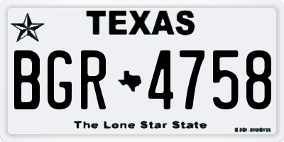 TX license plate BGR4758