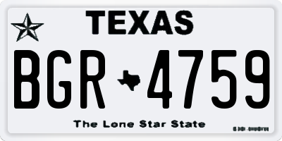 TX license plate BGR4759
