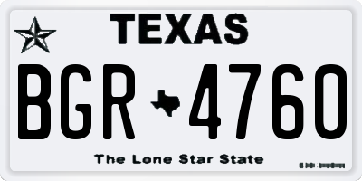 TX license plate BGR4760