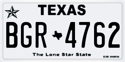 TX license plate BGR4762