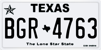 TX license plate BGR4763
