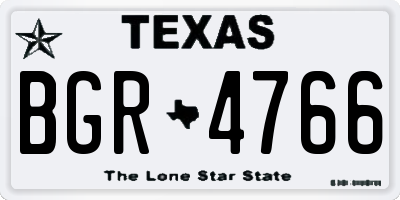 TX license plate BGR4766