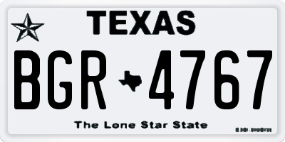 TX license plate BGR4767
