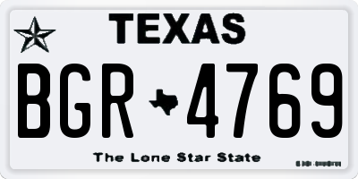 TX license plate BGR4769