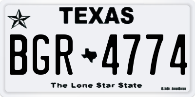 TX license plate BGR4774