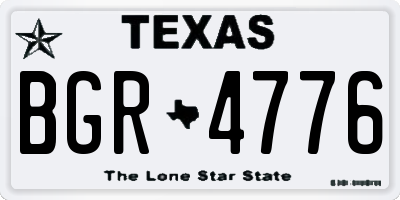 TX license plate BGR4776