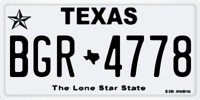 TX license plate BGR4778