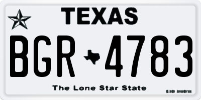 TX license plate BGR4783