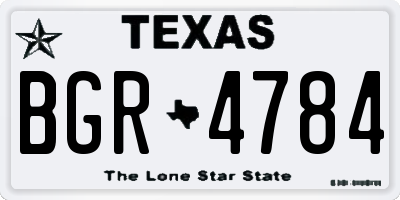 TX license plate BGR4784