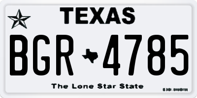 TX license plate BGR4785
