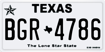 TX license plate BGR4786