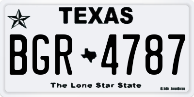 TX license plate BGR4787