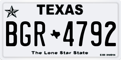 TX license plate BGR4792