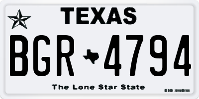 TX license plate BGR4794