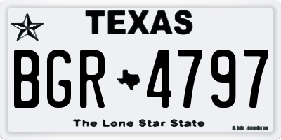 TX license plate BGR4797