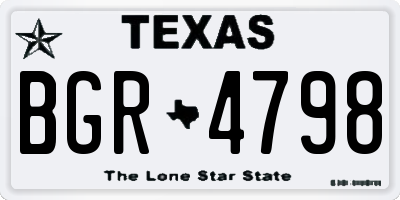 TX license plate BGR4798