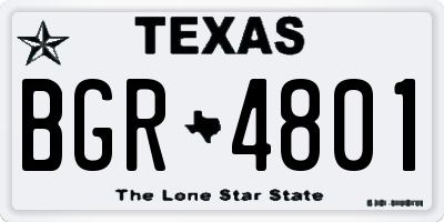 TX license plate BGR4801