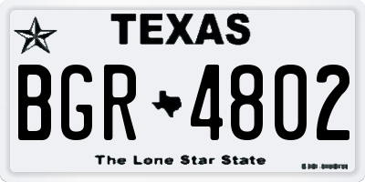 TX license plate BGR4802