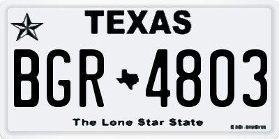 TX license plate BGR4803