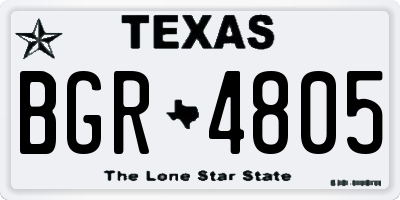 TX license plate BGR4805