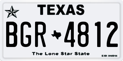 TX license plate BGR4812