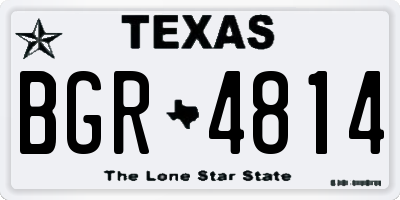 TX license plate BGR4814