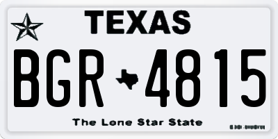 TX license plate BGR4815