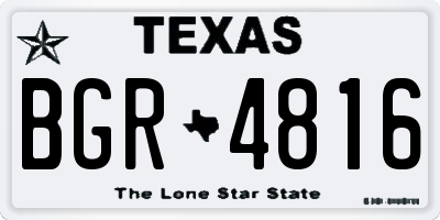 TX license plate BGR4816