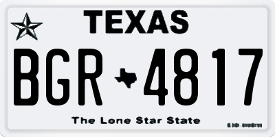 TX license plate BGR4817