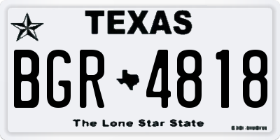 TX license plate BGR4818