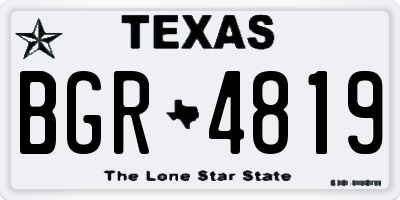 TX license plate BGR4819