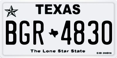 TX license plate BGR4830