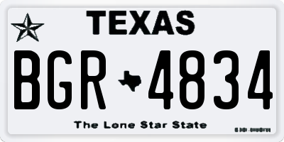TX license plate BGR4834