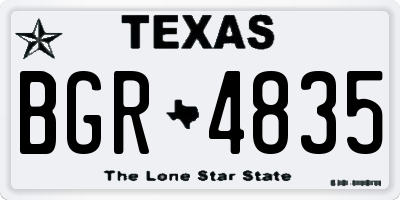 TX license plate BGR4835