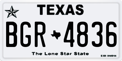 TX license plate BGR4836