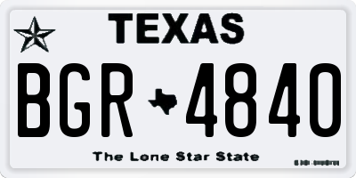 TX license plate BGR4840
