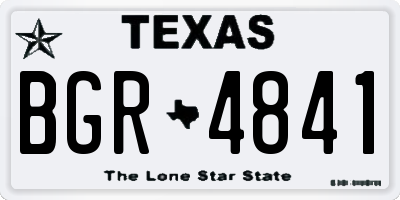 TX license plate BGR4841