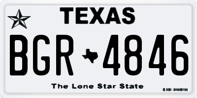TX license plate BGR4846