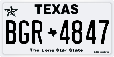 TX license plate BGR4847