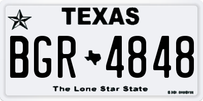 TX license plate BGR4848