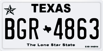TX license plate BGR4863