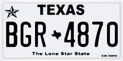 TX license plate BGR4870