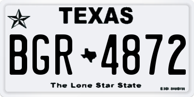 TX license plate BGR4872
