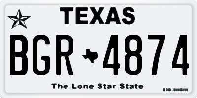 TX license plate BGR4874